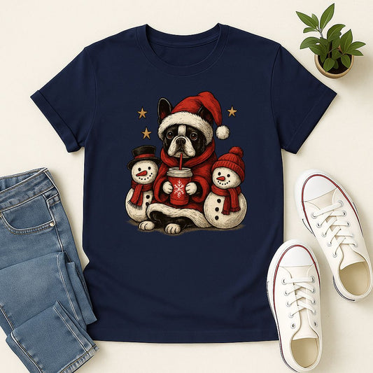 Polera Unisex Soft Style| Boston Terrier| 100% Algodón| Dog Lover| Navidad | Estilo Navideño