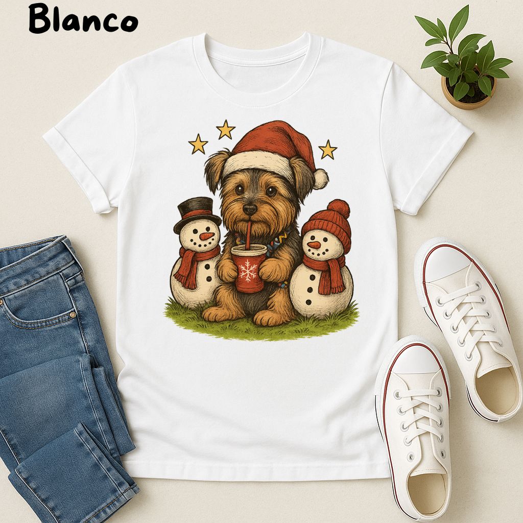 Polera Unisex Soft Style| Yorkshire Terrier| 100% Algodón| Dog Lover| Navidad | Estilo Navideño
