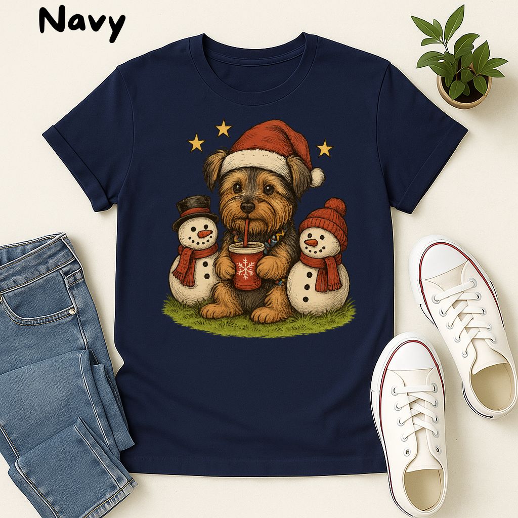 Polera Unisex Soft Style| Yorkshire Terrier| 100% Algodón| Dog Lover| Navidad | Estilo Navideño