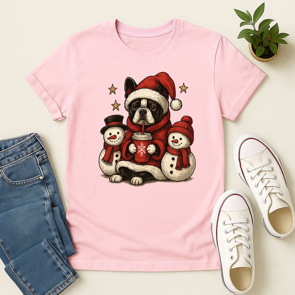 Polera Unisex Soft Style| Boston Terrier| 100% Algodón| Dog Lover| Navidad | Estilo Navideño