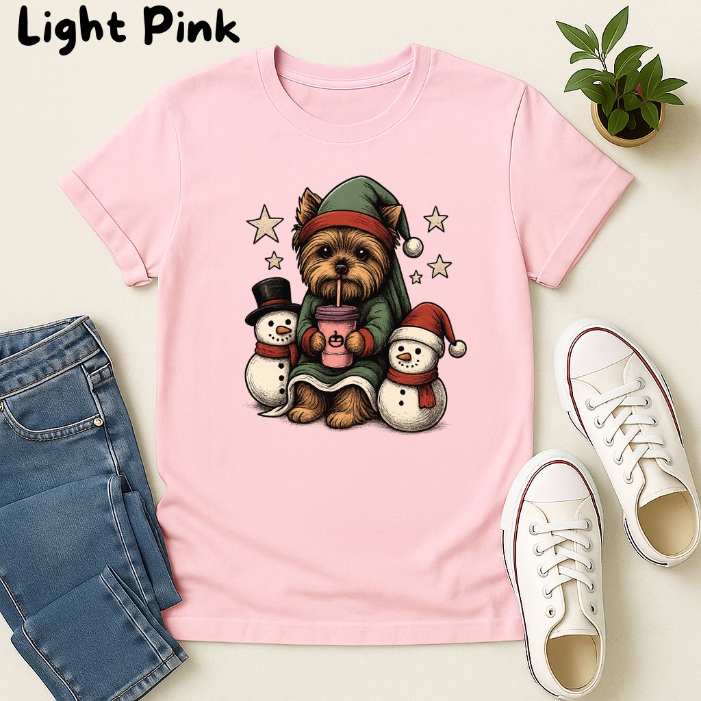 Polera Unisex Soft Style| Yorkshire Terrier| 100% Algodón| Dog Lover| Navidad | Estilo Navideño